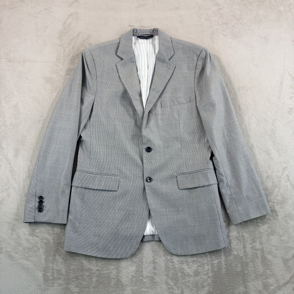 BANANA REPUBLIC Blazer Sport Coat Casual Jacket Men 40R Grey Wool Micro Striped